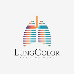 Canvas Print - lung logo with colorful design, healthcare and medical icon -vector