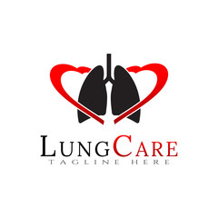 Canvas Print - lung care logo design, healthcare and medical icon -vector