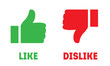 Like and dislike icons. Thumbs up and thumbs down symbols. Vote concept