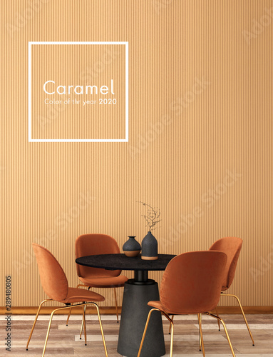 Caramel Colo Color Of The Year 2020 For Interior Design 3d Illustration 3d Rendering Stock Illustration Adobe Stock