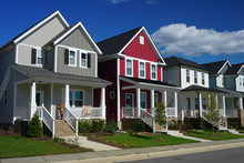 Row Of Red And Grey Houses