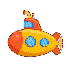 Sticker - Vector illustration of submarine