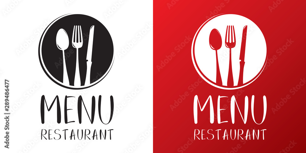 Restaurant menu vector logo template - obrazy, fototapety, plakaty 