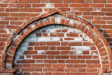 Wall Mural - old brick wall of the Russian Empire with the design of the 19th century