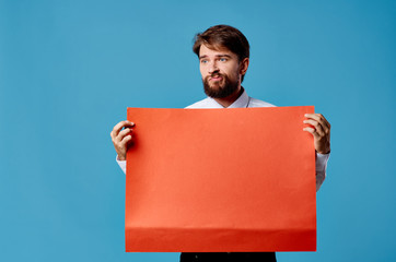 Wall Mural - portrait of young man with folder in hands