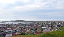 High Angle View Across The Town Of Saint Pierre, Saint Pierre And Miquelon 