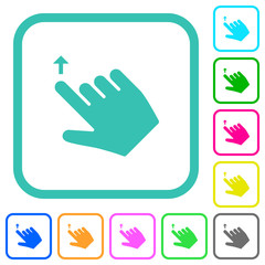 Poster - Right handed move up gesture vivid colored flat icons