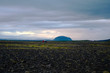 Abendstimmung über den Lavafeldern am Fuße Vulkans Hekla in Island