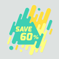 Wall Mural - sale banner dynamic wavy form with irregular parallel rounded lines on light background. advertising