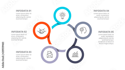 Photographie Cyclic diagram infographic with circles