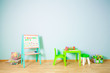 © oksix - blurred kindergaten interiour, part of the room
