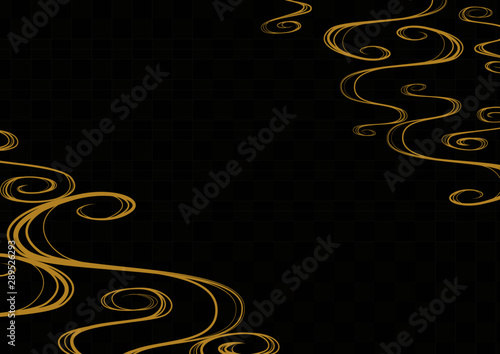 和柄背景 流水紋と市松模様 ブラックゴールド Stock Vektorgrafik Adobe Stock