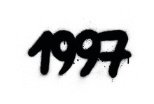 Graffiti 1997 Date Sprayed In Black Over White