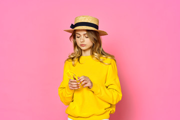 Poster - portrait of girl in a hat