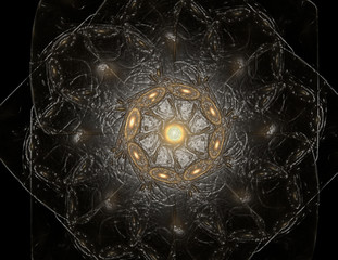 fractal radial pattern on the subject of science, technology and design