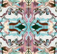 Abstract Pastel Colors Kaleidoscope Illustration.