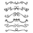 © Igor - Hand drawn decorative swirls dividers and borders vector set.