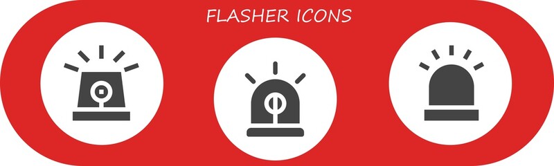 Wall Mural - flasher icon set