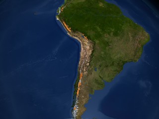 Wall Mural - south america from space.elements of this image were furnished by nasa