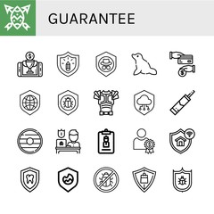 Set of guarantee icons such as Shield, Reward, Protection, Seal, Cash back, Antivirus, Armor, Silicone, Accreditation , guarantee