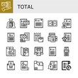Set of total icons such as Bill, Receipt , total