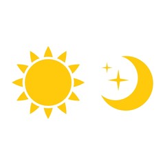 Sticker - Sun and moon flat icon logo