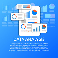 Wall Mural - mobile app data analysis from chart, graph, statistic for business, finance, report