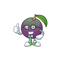 Wall Mural - Businessman ripe star apple character on white background