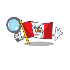 Sticker - Detective flag peru character shaped on cartoon