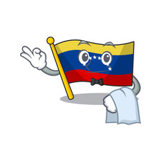 Sticker - Waiter flag venezuela isolated with the cartoon