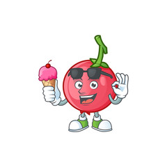 Sticker - With ice cream cartoon lovi lovi fruit with mascot