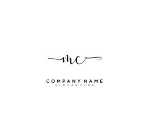 M C MC Initial handwriting logo vector	