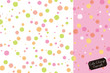 Pattern swatche, Floral contour polka dots (warm colors).