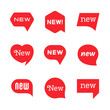 New tag icons, labels and stickers with dialog speech bubble