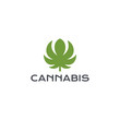 Medical marijuana and cannabis logo vector, green hemp leaves