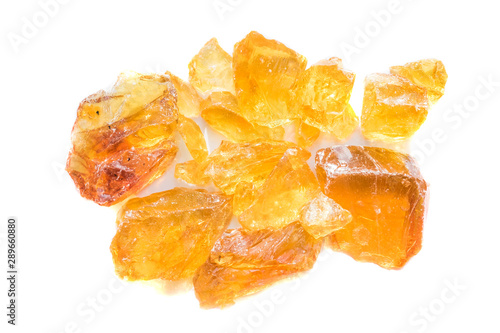 Yellow resin obtained from the rubber of the tree.