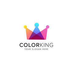 Wall Mural - Color king logo vector icon