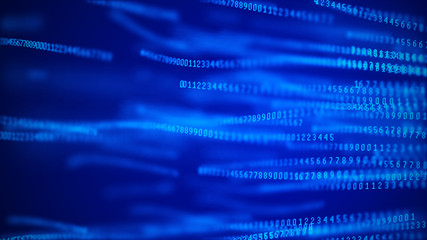 Wall Mural - digital background matrix. information computer code. hacker concept. 3d rendering