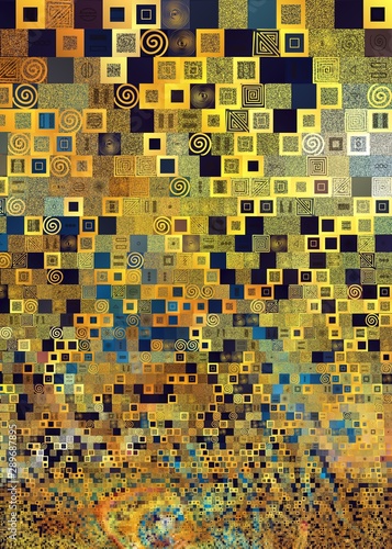 Naklejki Gustav Klimt  motyw-wzoru-g-klimta-sztuka-kafelkow