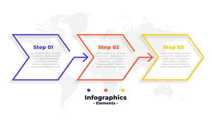 Wall Mural - three steps business infographics in arrow line style