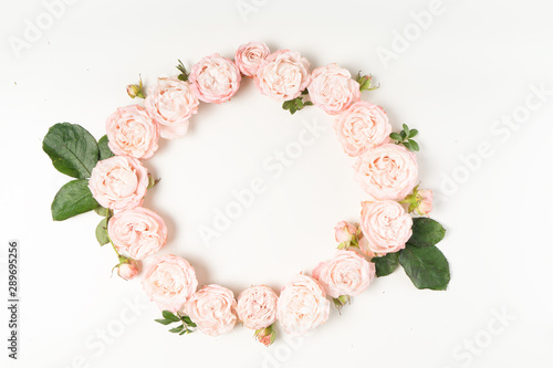 Flowers flat lay composition