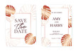 Monstera Tropical luxurious style collection design Wedding Invitation cards, save the date, invitation template.