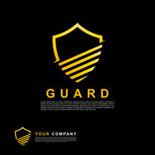 Yellow Guard Logo Corporate Design Template.