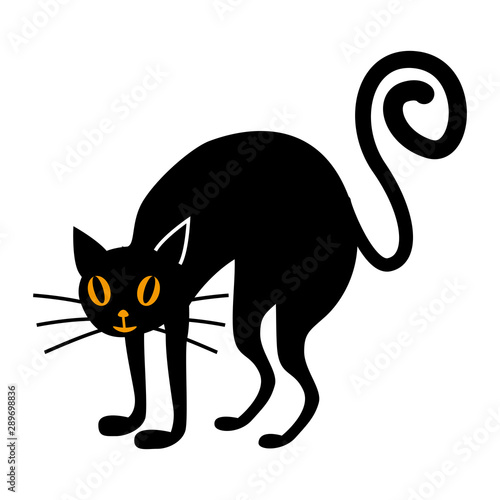 Halloween Black Cat Flat Single Icon Halloween Symbol Of Fear And