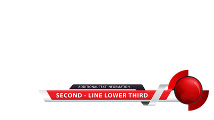 Vector video headline title or television news bar design template isolated on white background