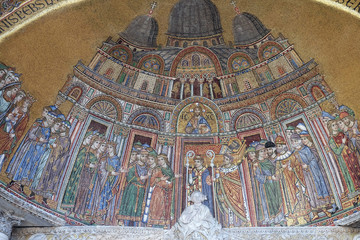 Wall Mural - Translation of the body of Saint Mark, mosaic on the facade of St. Mark's Basilica, Venice, Italy