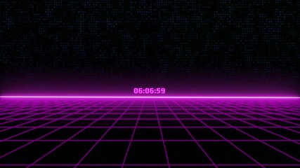 Leinwandbilder - 4K Animation Abstract Wireframe Landscape Fly Through The Goal Idea Graphic Motion.  Glow Futuristic Geometric Structure Pattern 3D Rendering Seamless Loop Footage.