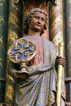 Statue Of The Apostle, La Sainte Chapelle In Paris, France