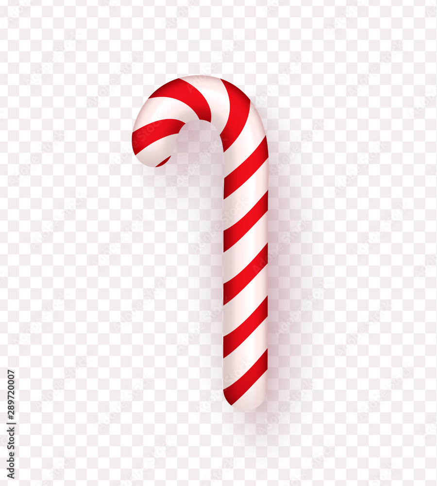 Christmas realistic candy cane isolated on transparent background ...