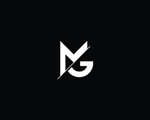 Wall Mural - Professional and Minimalist Letter MG Logo Design, Editable in Vector Format in Black and White Color